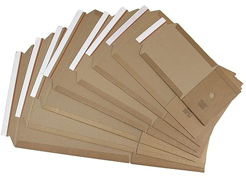 dimapax Buchverpackung, Wickelverpackung selbstklebend mit Aufreißfaden | Robuster Schutz für Bücher beim Versand (100, 245 x 165 x 20-70 mm)