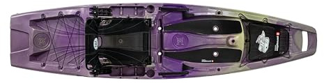 Perception Kayaks - Outlaw 11.5 Fishing Kayak - Sit on Top - Fold Away Lawn Chair Seat - 4 Rod Holders - Integrated Tackle Trays - 11.5 ft - Purple Camo