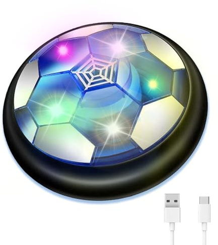JRD&BS WINL Hover Fußball Kinderspielzeug Wiederaufladbar Soccer Ball Fussball mit LED Spielzeugball Indoor Kinder Soccer Toys Geschenke für Boy 4-8-Jährige Kinder (Schwarz)