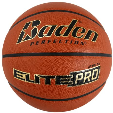 Baden Elite Pro NFHS Basketball Indoor Spielball mit Mikrofaser-Material - offizieller High-School-Basketball, Orange, 7