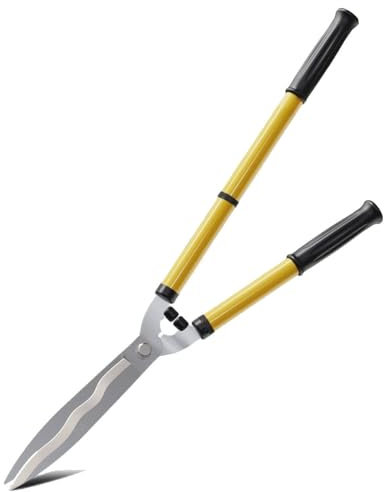 Telescopic Hedge Shear, 65cm to 84cm Garden Shears,Carbon Steel Wavy Sharp Blades,Extendable Garden Hedge Clippers Scissors,Long Handle,Ideal for Gardening Grass Lawn Pruning Hedges Shrubs Trimming