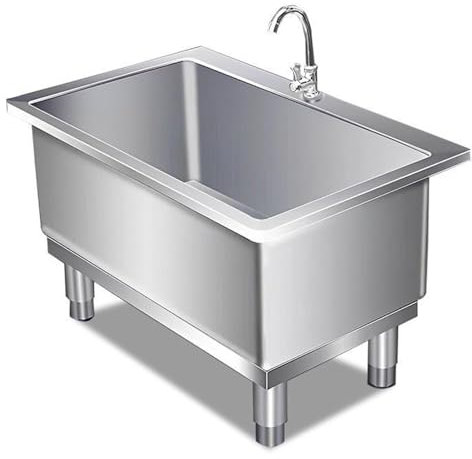 Slop Sinks,Commercial Floor Mop Sink with Deep Basin,Stainless Steel Floor Mop Sink,Utility Tub Mop Bucket Laundry Room Slop Sink,Large-Capacity Deepening Floor-Standing Sink,for Kitchen Res