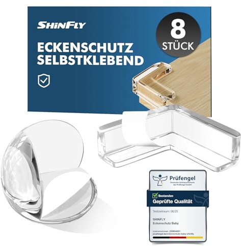 shinfly Paraspigoli per Bambini, 8 Pezzi Paraspigoli Angolari in Gomma, L Forma + Rotondo Trasparenti para Spigoli Bimbi Con forte Adesivo per Tavolo Mobili Corner Kit Sicurezza Casa
