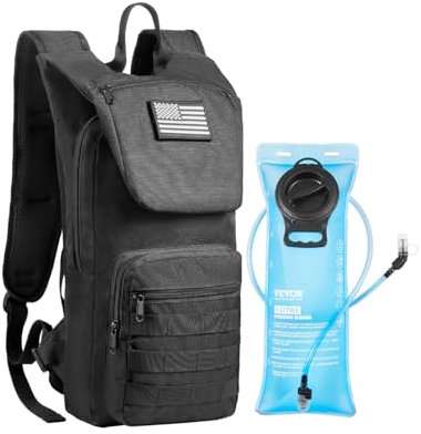 VEVOR Trinkrucksack Rucksäck mit 3 L TPU-Wasserblase Trinkblasen Laufrucksack Wanderrucksäcke für Wandern Radfahren Laufen Ausflug Schwarz, Hydro-Wasser-Tagesrucksack für Männer und Frauen