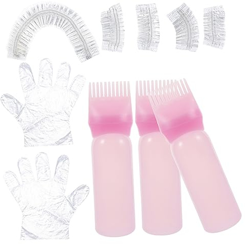 HAPINARY Kit de Tinte Cabello Rosa Guantes de Peluquería y Aplicador de Plástico para Teñir y Aclarar el Cabello en Casa o Salón Profesional