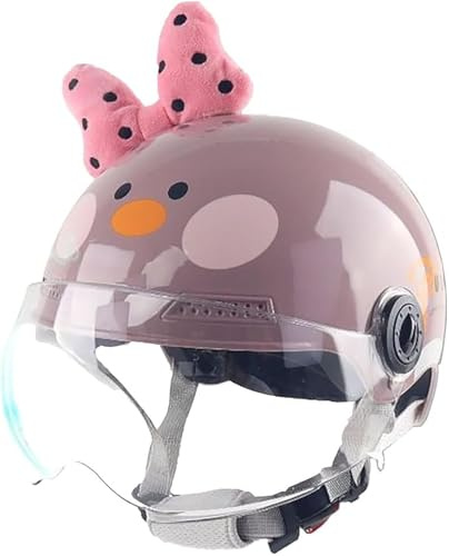 Motorradhelm Für Kleinkinder, Offener Elektrorollerhelm, Fahrradhelm Mit Sonnenblende, Retro-Halbschalenhelm Für Jungen Und Mädchen Von 2 Bis 14 Jahren 7,46-54cm