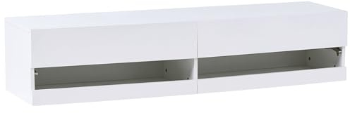 Beliani Mobile TV moderno con ante e sistema di gestione dei cavi MDF con LED bianco