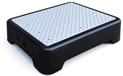 Pedana antiscivolo, per interni ed esterni, fino a 200 kg, supporto portatile per salire e pedana, per letto, scale, colore nero brillante