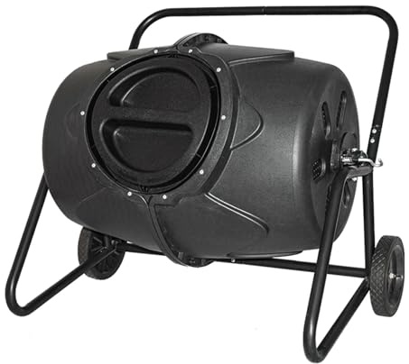 Bidone per compost, 190 l, canna rotante mobile, compostiera con miscelatore, facile da montare, per foglie da giardino e rifiuti di cucina