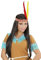 Hatstar Indianer Haarband Stirnband | Haarschmuck elastisch mit 2 Federn | Kopfschmuck für Fasching, Karneval, Motto Party | Federschmuck Accessoire für Damen, Herren und Kinder Kostüm