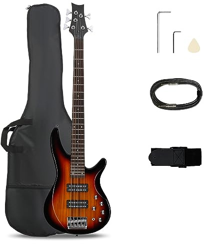 Ktaxon 5 String Electric Bass Guitar | Full Size 5 String Bass Guitar Kit