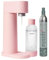 Mysoda: Woody Set - Wassersprudler aus erneuerbarem Holzkomposit Material mit 1L Quick-Lock BPA-frei Plastikflasche und CO2-Zylinder - Pink