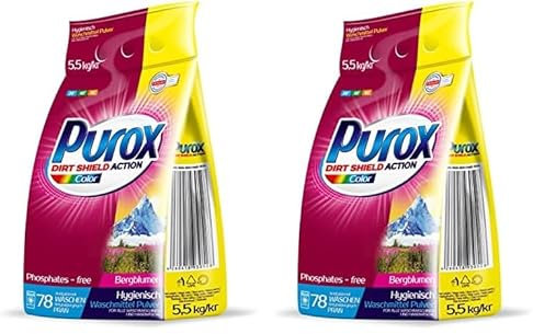PUROX COLOR (78 WL) Waschpulver im Foliensack Waschmittel 5,5 kg (Packung mit 2)
