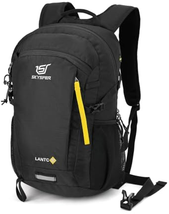 SKYSPER Sac à Dos de Randonnée Ultraléger Sac à Dos avec Système de Ventilation et D'hydratation Dorsale Sac à dos de Trekking en Polyester Respirant 3D Air Mesh Camping en Plein Air