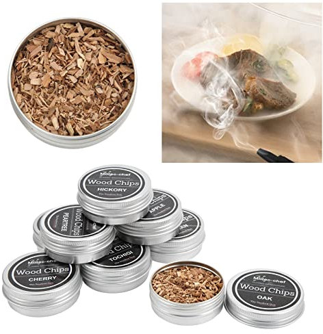 Whiskey Smoker Kit 8pcs copeaux de fumage Cocktail Smoker Chips, Wood Chips for Whiskey Drinks, Cocktail Smoking Kit, Reusable Whiskey Chips for Cocktail Flavor Enhancement Bois de fumage