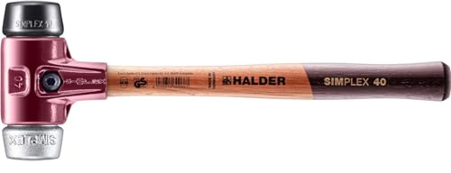 Halder Simplex 1.5 lb. Soft-Face Mallet with Black Rubber and Aluminum Inserts, Cast Iron Housing and Wood Handle