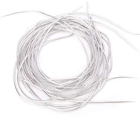 HEEPDD Metalldraht für Stickerei, Kupfer, Glatt, Rund, für Handstickerei und Schmuckherstellung, Silber
