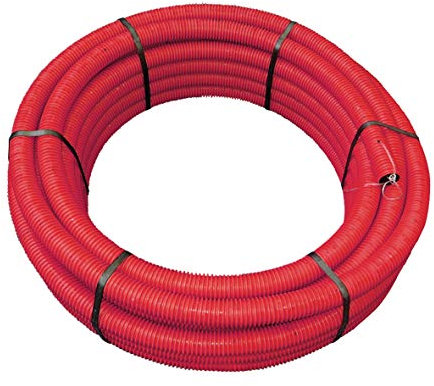 Jardibric - Gaine Annellée en PE Rouge (Ø 40 mm x 25m) - Protection Robuste pour câbles électriques, idéale pour Usage extérieur ou sous Terrain.