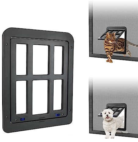 NAMSAN Katzenklappe für Fliegengitter Katzentür Fliegengitter Balkontür mit Katzenklappe Haustierklappe Automatischen Verschluss