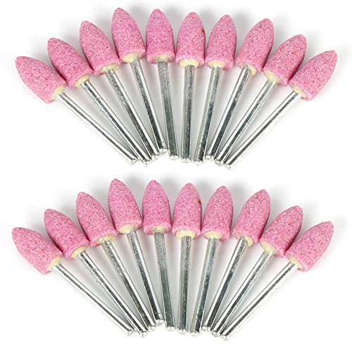 20 Piezas Piedra Montada Abrasiva para Accesorios para Cabeza de Rueda de Piedra de Esmerilado para Herramientas Rotativas Forma de Forma de