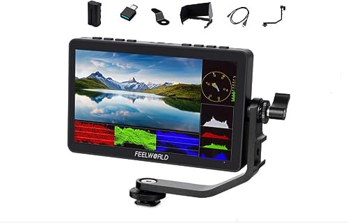 FEELWORLD F5 Prox 5,5 tum 1600nit High Bright Touch Screen 4K HDMI DSLR Camera Field Monitor med F970 Install, 3D LUT och Power Kit 245 g professionell lätt monitor
