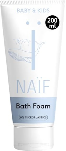 Naïf Espuma de Baño Nutritiva para Niños – Baño de Burbujas con Aceite de Semilla de Algodón – Natural, Vegana, Sin SLES, Parabenos ni Microplásticos – 200 ml
