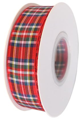 Nastro scozzese in velluto rosso, motivo albero della notte che brucia con filo, per torte, volant, gingham, accessori per capelli, colore verde, blu, bianco, a righe, con palline, per decorazione