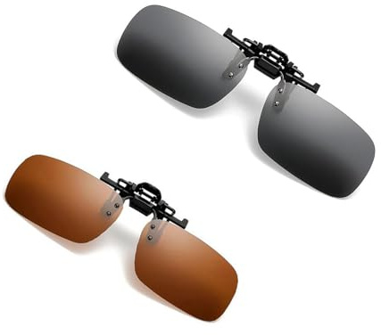 JSGBZK Polarized Clip-On Sunglasses - Flip-Up Fit for Prescription Glasses Outdoor Activities