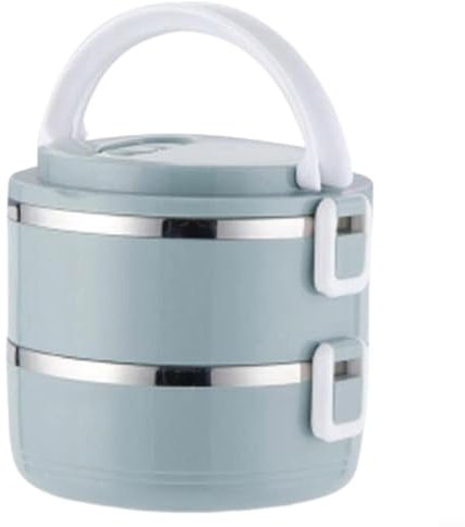 SMZhomeone Outdoor BBQ Essential Stackable 2 Layer Stainless Steel Lunch Box with Insulation Features