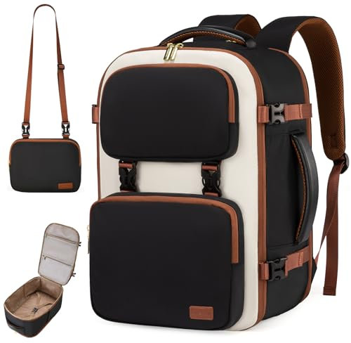 LOVEVOOK Reiserucksack Damen Herren Groß Handgepäck Tasche für Flugzeug 17.3 Zoll Laptop Travel Backpack Women 40L Carry On Cabin Luggage Bag Weekender Duffle Bag für Urlaub Business Freizeit