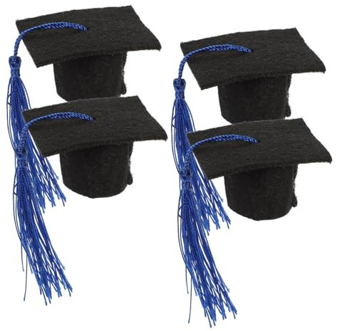 VALICLUD 4pièces Mini Chapeaux De Graduation pour Bouteilles Décorations De Fête De Fin Études Accessoires pour Événements Festifs Chapeaux De Docteur avec Franges
