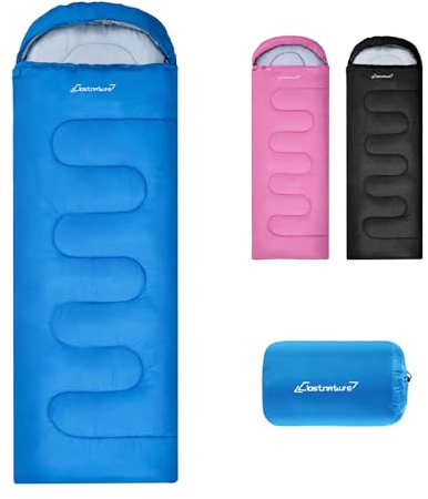 Clostnature Schlafsack Camping - Leichter Schlafsack für Erwachsene mit Kleines Packmaß, Kompakter Outdoor Schlafsäcke mit Kapuze, Deckenschlafsack für Bikepacking, Wandern, 3 Jahreszeiten