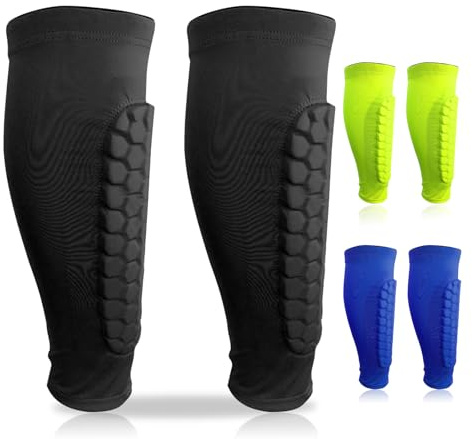 Football Shin Pads with Compression Sleeves,Lightweight Shin Guards