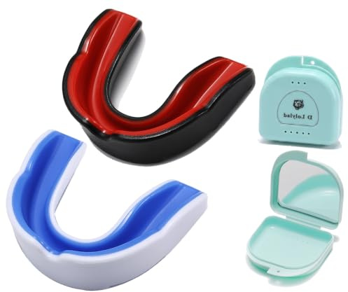D Lolylad Gum Shield Kids, Junior Mouth Guard with Case 5-8 Age | Sport Mouthguard for Rugby, Football, Lacrosse, MMA, Hockey and Martial Arts Boxing Protecting Teeth