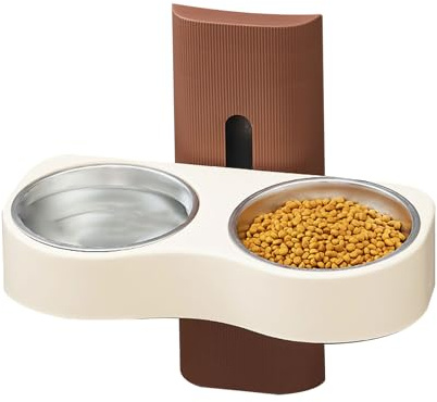 Detachable Cats Watering Eatting Bowl Double Pet Wall Mounted For Dog Watering Feeding Water Feeders Bottle Water Feeders Dispenser