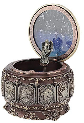 MAGT Caja de música, Caja Musical Vintage 12 Constelaciones Caja de música con Constelaciones Luces LED de Diosa giratoria Caja de música clásica para Regalo(Gemini)