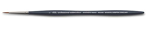 Winsor & Newton 5011101 professionell akvarellpensel, målarpensel för akvarellfärger med syntetiska fibrer, ergonomiskt handtag, hållbart och formstabilt, kort handtag – rund borste nr 1