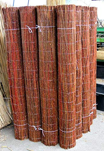 Lorek Weidenmatte natürlicher Sichtschutz Zaun Sichtschutzmatte Premium in 22 Größen (180 x 300 cm) · Weidenzaunmatte für Garten und Terrasse Balkon Sichtschutz Weidenzaun