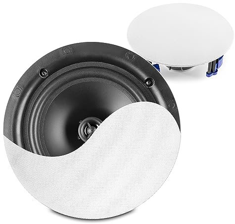 Power Dynamics PD NCBT6 Wireless Bluetooth Ceiling Speaker System, 6.5” – 60W RMS, Active/Passive Pair, Bluetooth 5.0, Coaxial 2-Way Design, Easy Lighting Circuit Fit, Home & Commercial Audio