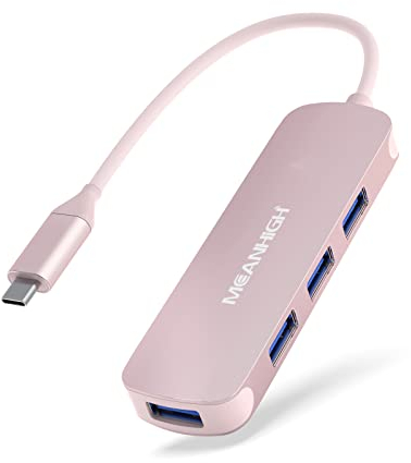 Hub USB C MEANHIGH Hub USB 3.0 per Laptop 4 Porte USB Expander Multiport USB Splitter Tipo C Hub Dongle per MacBook Pro, Mac Mini iMac, Dell, HP, Chromebook, PC Flash Drive HDD