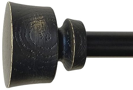 Stockton Ensemble de tringles à rideaux réglables de 218 à 324 cm, 16 mm de diamètre, noir vieilli