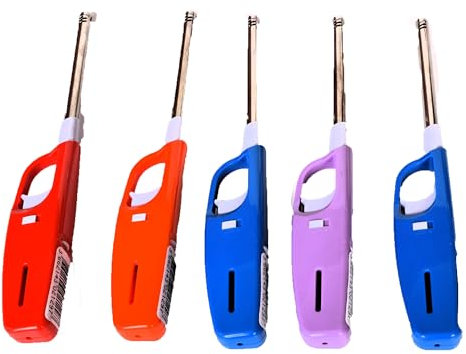 5X Allumes Feu Gaz Tige Flexible Pratique pour Cuisine et Cheminée, Écologique et Rechargeable, Allume Feu Poêle à Bois Et Barbecue, Feux Electrique pour Bougie,pour Intérieur et Extérieur 27x4x2,7cm