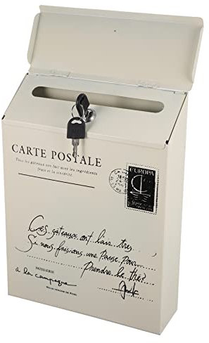 HEMOTON 1 Pc Boites Aux Lettres Boîte Aux Lettres avec Clé Lettres Au Père Noël Tenture Boîte Aux Lettres à Chute Verticale Feuille De Fer Blanche Le Signe Ancien