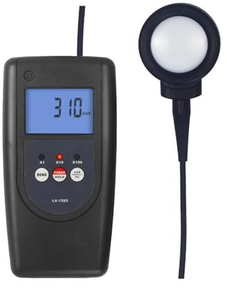 ZEEGII Medidor de Luz Luxómetro Digital LX-1262V Fotómetro 500.000 Lux Amplio Rango de medición y Alta resolución