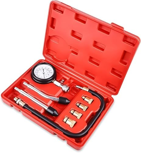 Kompressionstester Set: Kompression Tester Kit Kompressionsmessgerät Zündkerze Tester Kompressionsprüfer Kompression prüfen meßen Kfz M10 M12 M14 M18 Manometer Tool Set