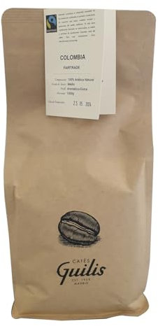 CAFES GUILIS DESDE 1928 AMANTES DEL CAFE Café de Colombia Supremo Fair Trade Grano Arábica Tueste Natural 1 kg