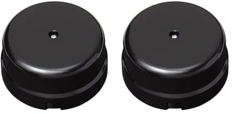 OASHISU 2 pezzi Scatola di distribuzione in porcellana per Impianti a 4 fori per entrata/uscita del cavo. Copri cavi e copri fili in ceramica colore Nero, Ø 78mm Prof. 35mm