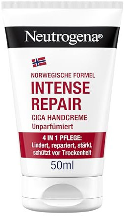 Neutrogena Intense Repair CICA Handcreme Feuchtigkeitscreme mit 45 Prozent Glycerin + Centella Asiatica für sehr trockene, juckende Hände