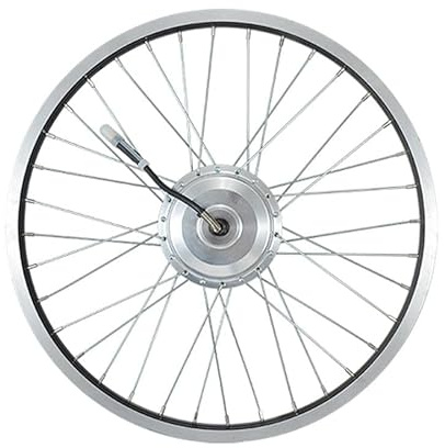 cyclingcolors 1 x Bicycle Front Wheel Rim Complete Edge Radius Hub for Electric Bicycle UAE Size 20 Inch with Brushless 24 V Motor Aluminium Specific Axle Distance for Folding Bikes