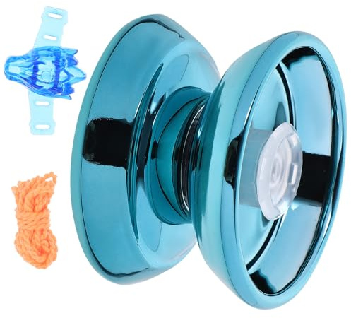 CVUTOVO Yo-yo de Aleación para Principiantes con Eje Fijo, Pelota de Yo-yo Azul para Niños, Promueve Habilidad Manual y Ejercicio de Muñeca